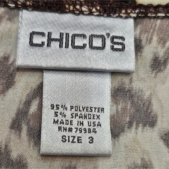 Chico's Leopard Print V Neck 3/4 Sleeve Shift Dress Chico's 3 US XL/16 - Picture 3 of 10